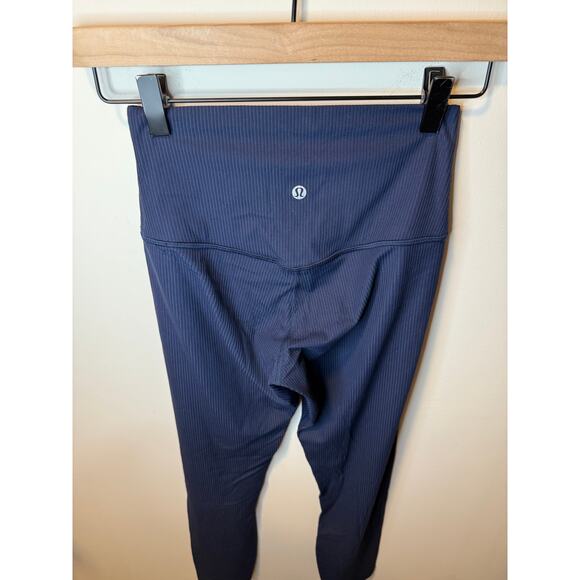 Lululemon Align Ribbed High-Rise Pant 25” Nulu Size 4 True Navy - Picture 1 of 7